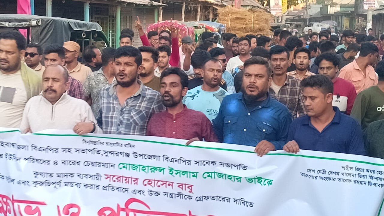 সুন্দরগঞ্জে বিএনপি নেতাকে নিয়ে কুরুচিপূর্ণ মন্তব্য, প্রতিবাদে ছাত্রদলের বিক্ষোভ